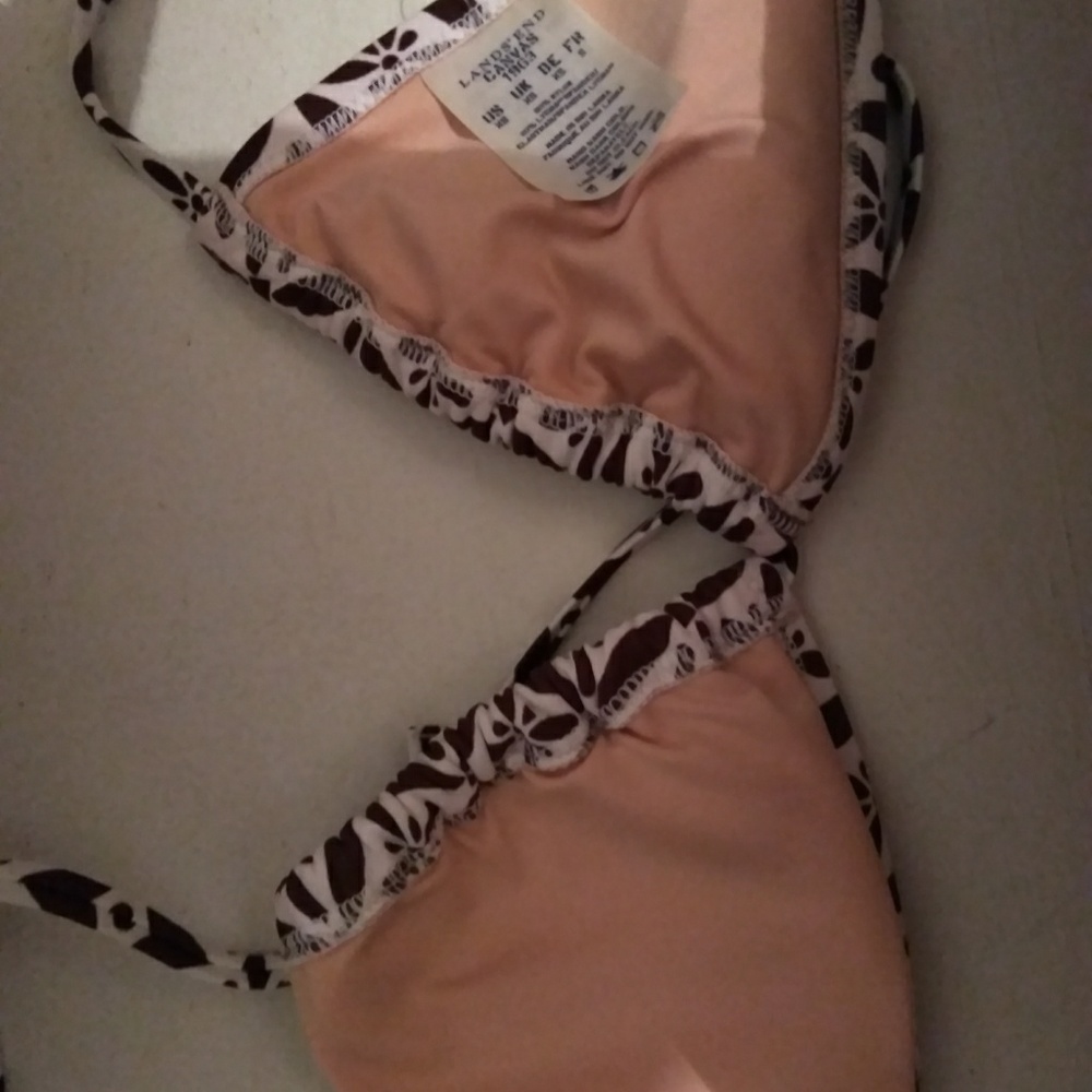 Xs  brown/ white swimsuit top